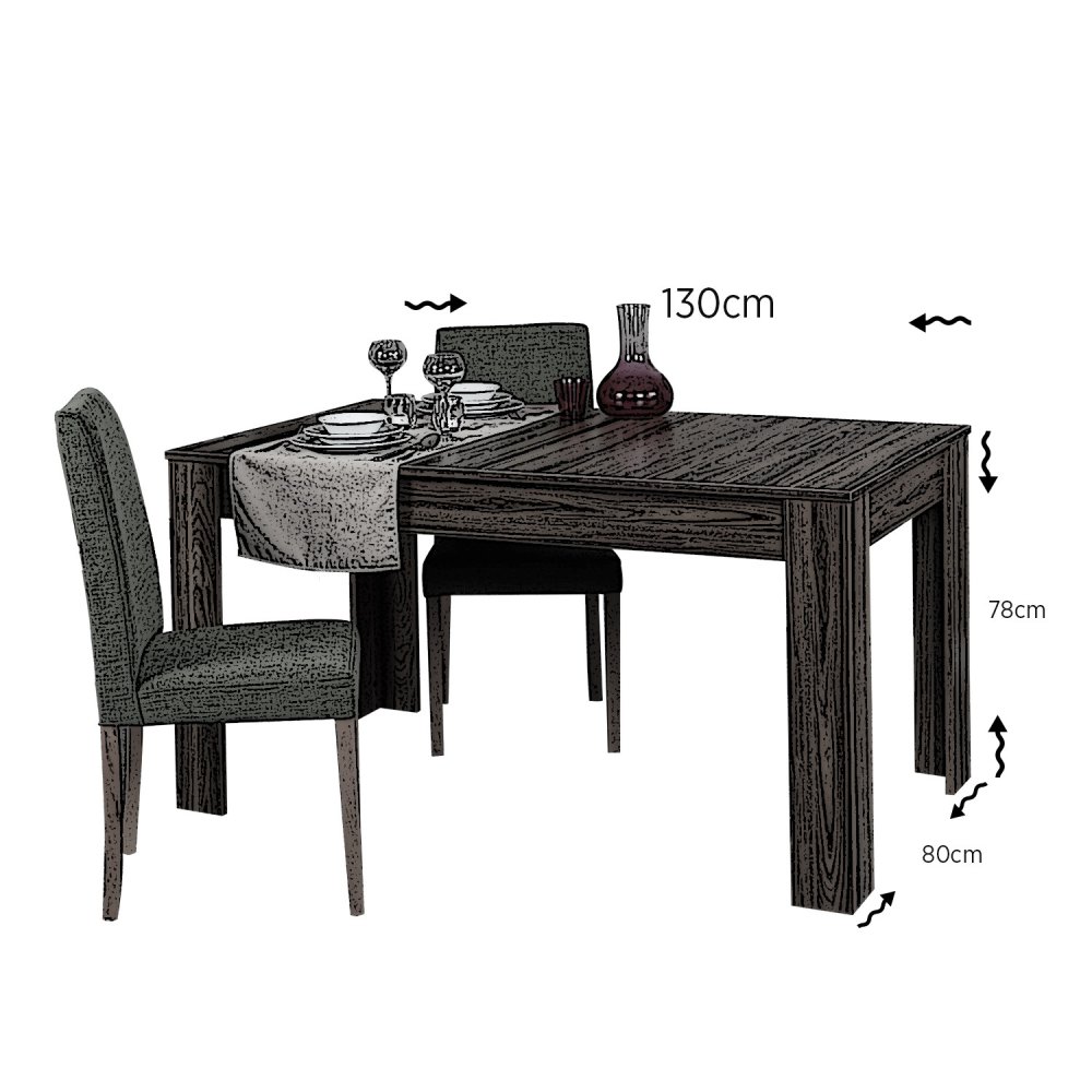 Extendable Dining Table Oblo - Walnut (obrázek 4)