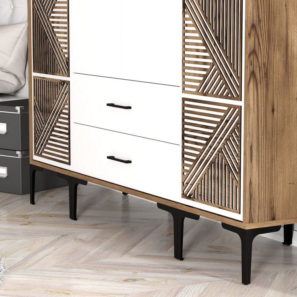 Šatní skříň Kumsal PTP - Walnut, White (obrázek 4)