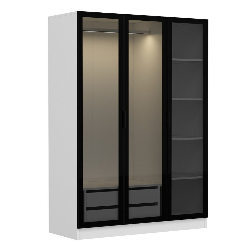 Šatní skříň Kale White Black - 2274 (obrázek 2)
