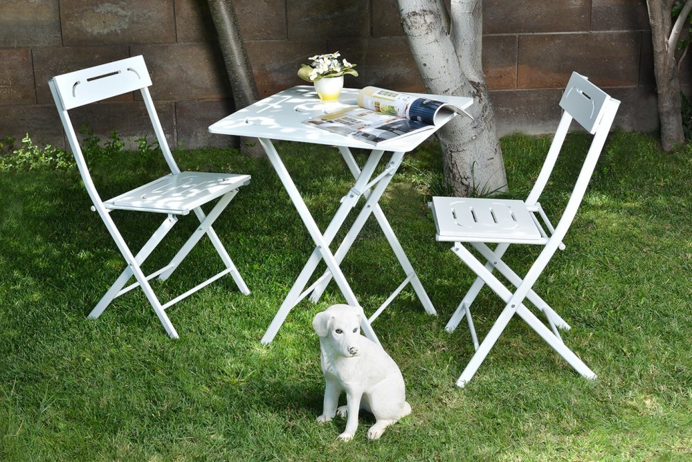 Garden Table & Chairs Set (3 Pieces) Bistro Set 2