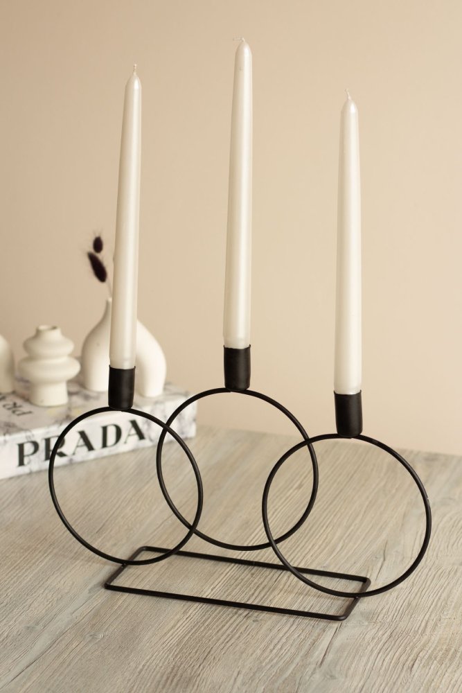 Svícen Circle - Black