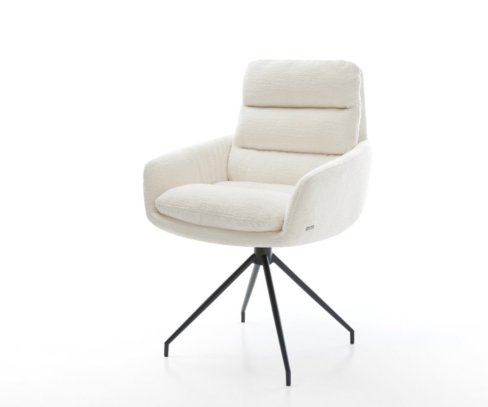 Jedálenská stolička Abelia-Flex s opierkami bouclé mäkký béžová