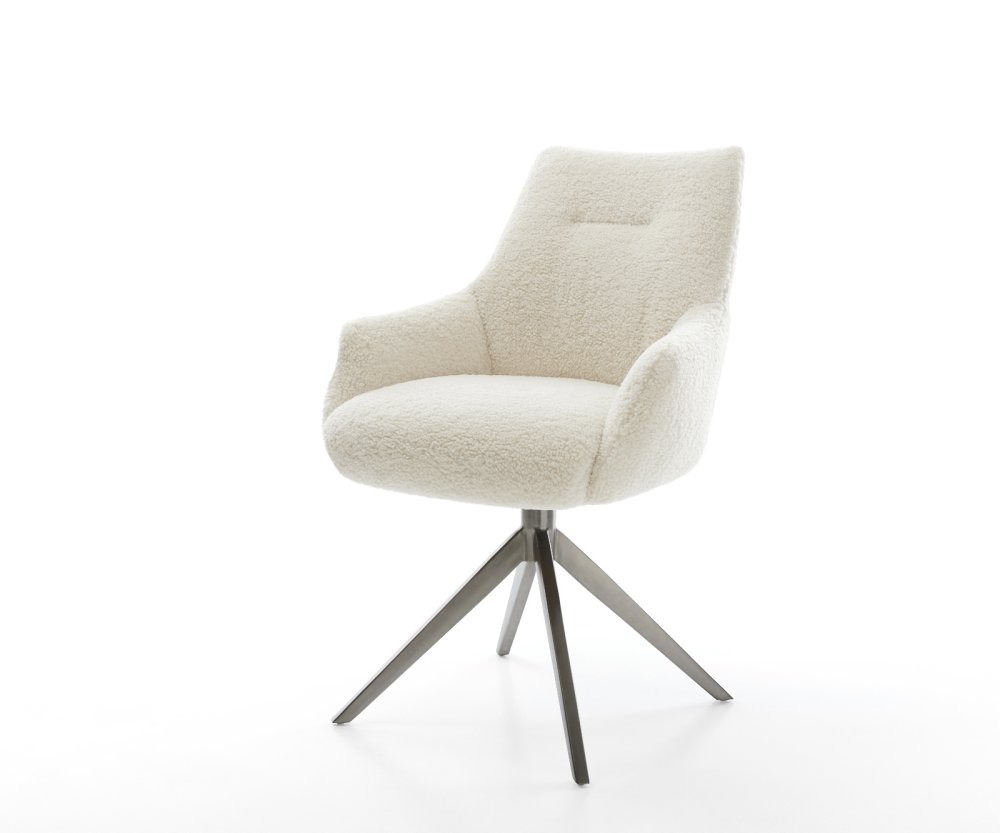 Jedálenská stolička Alja-Flex s opierkami teddy látka béžová krížová