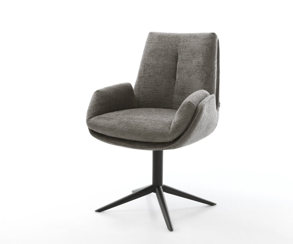 Jedálenská stolička Clea-Flex bouclé mäkký tmavobéžová podstava