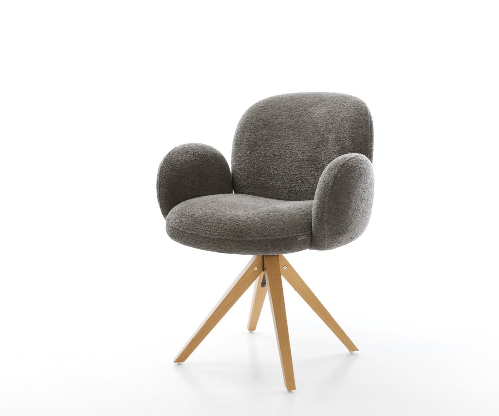 Jedálenská stolička Nube-Flex s opierkami bouclé mäkký tmavobéžová