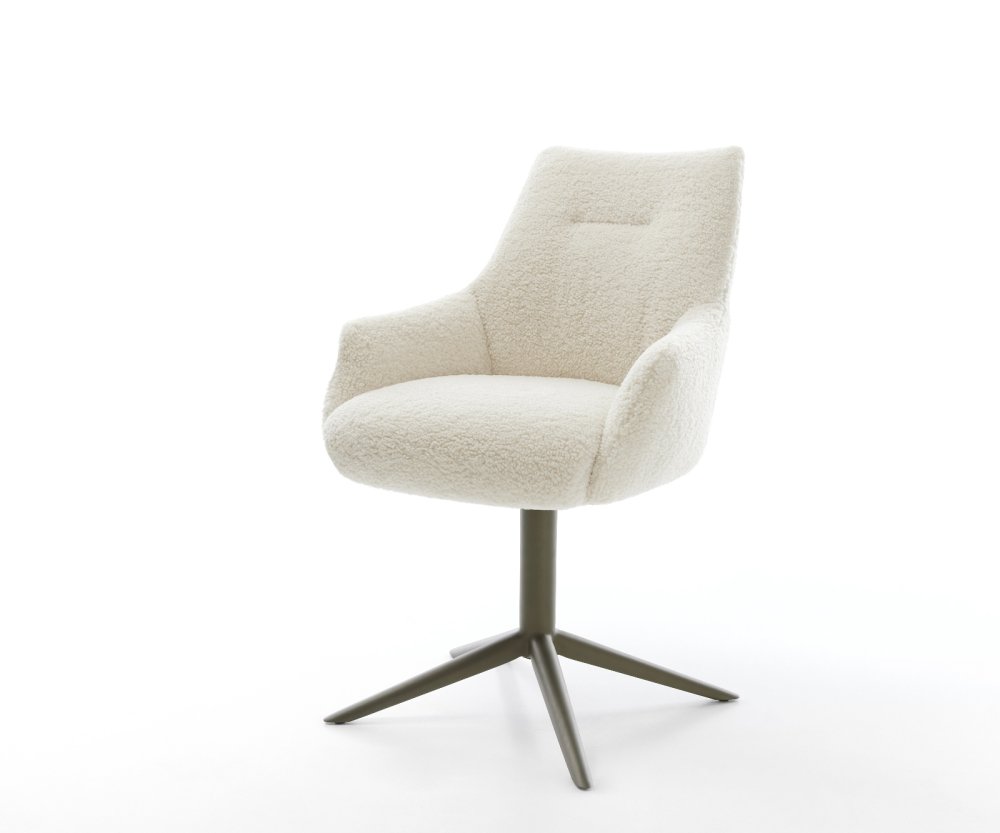 Jedálenská stolička Alja-Flex s opierkami teddy látka béžová krížová