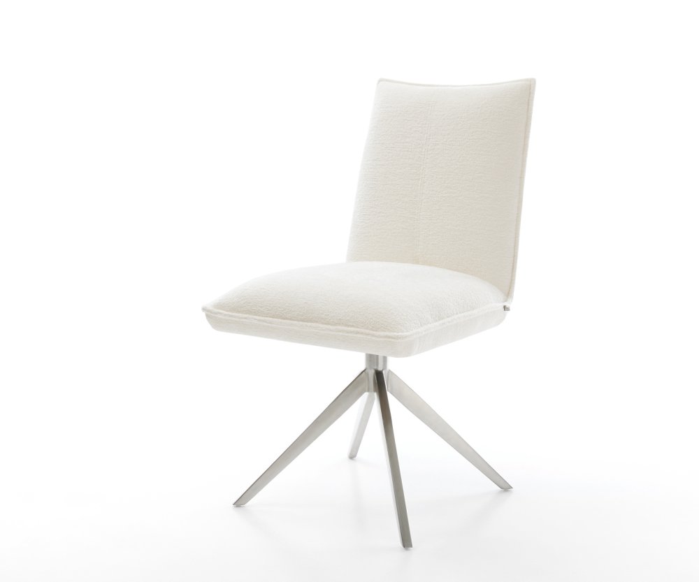 Jedálenská stolička Lelio-Flex bouclé mäkký béžová krížová podstava