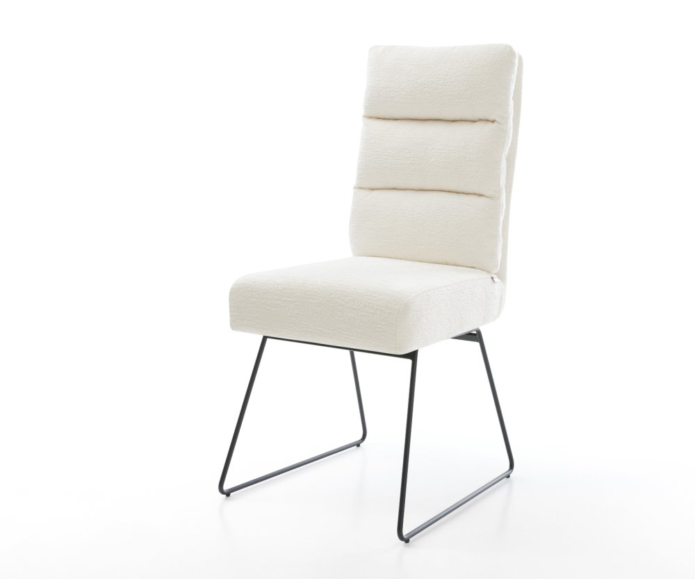 Jedálenská stolička Pela-Flex bouclé mäkký béžová tenká podstava