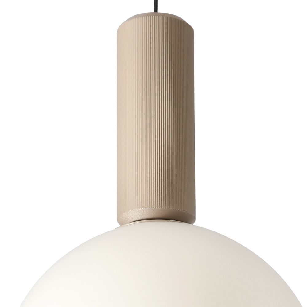 Lampa wisząca Testa beżowa białe klosze kule 6x10W G9 regulowana