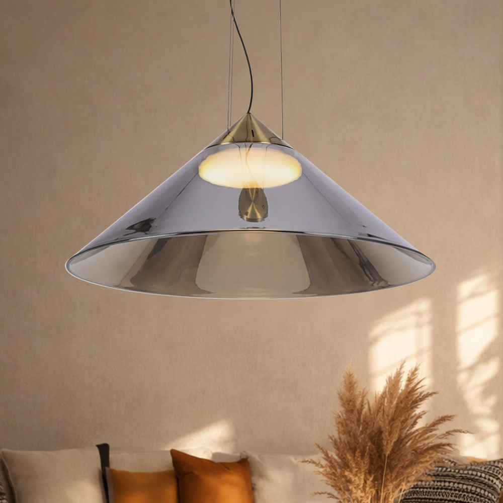 Levně Lampa wisząca Presto 50 szklana z dymionym kloszem nad stół do salonu GX53