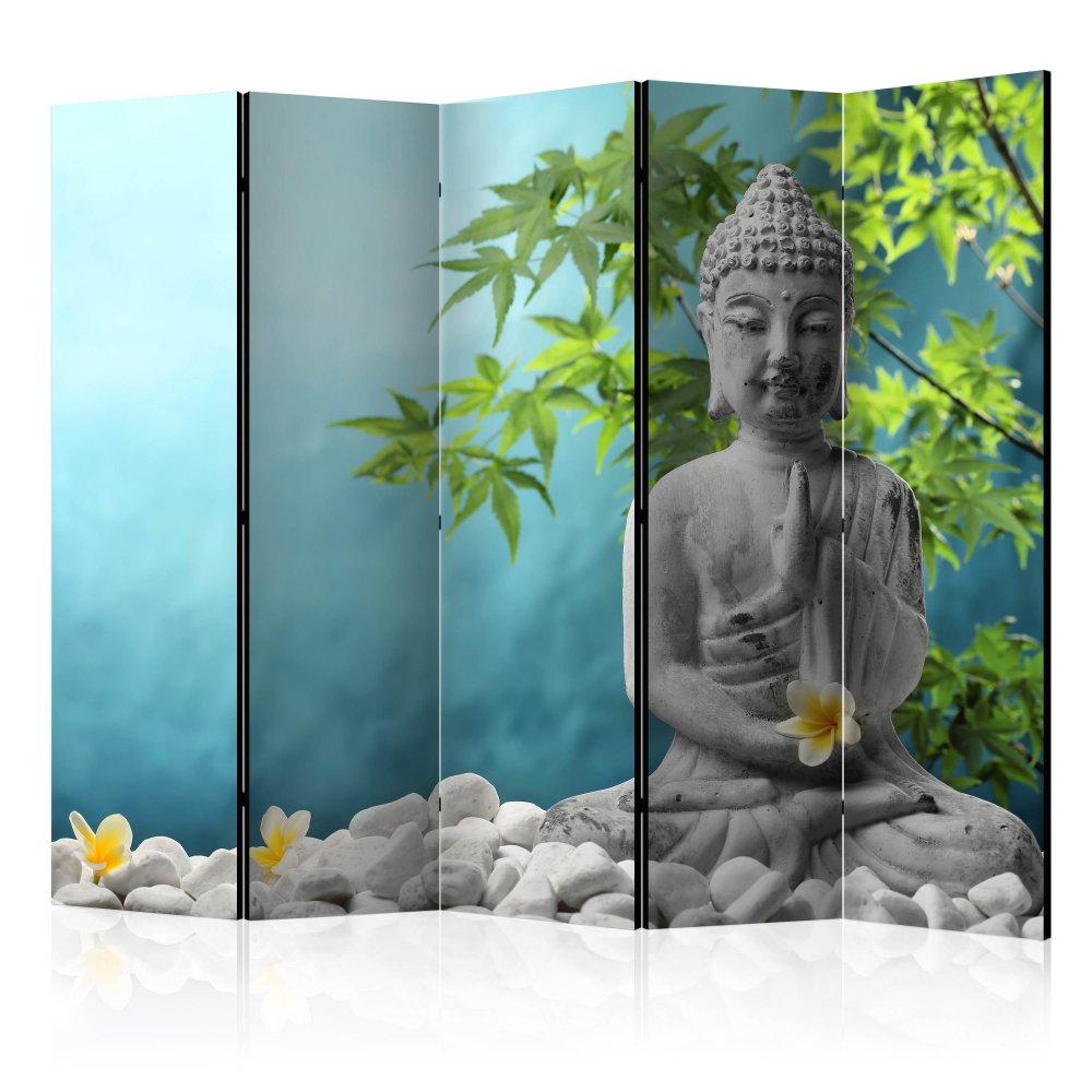 Paraván Meditating Buddha Dekorhome 225x172 cm (5-dielny)