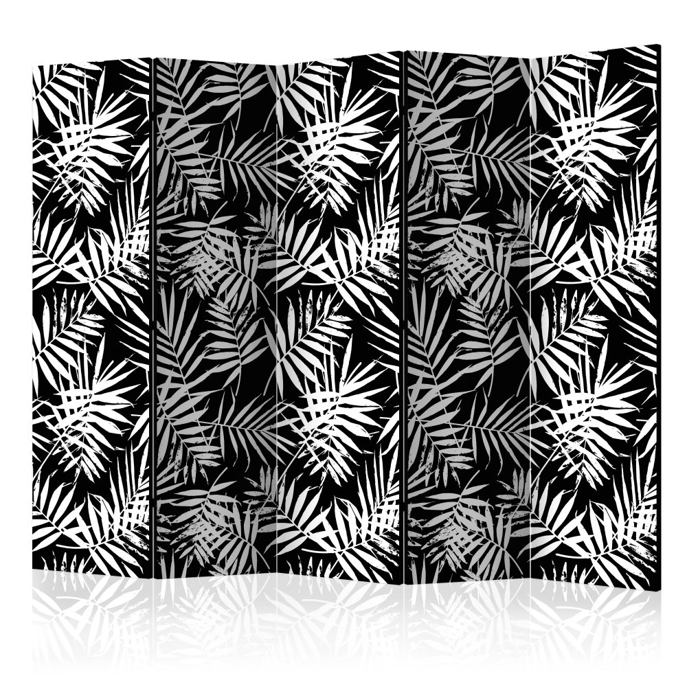 E-shop Paraván Black and White Jungle Dekorhome 225x172 cm (5-dielny)