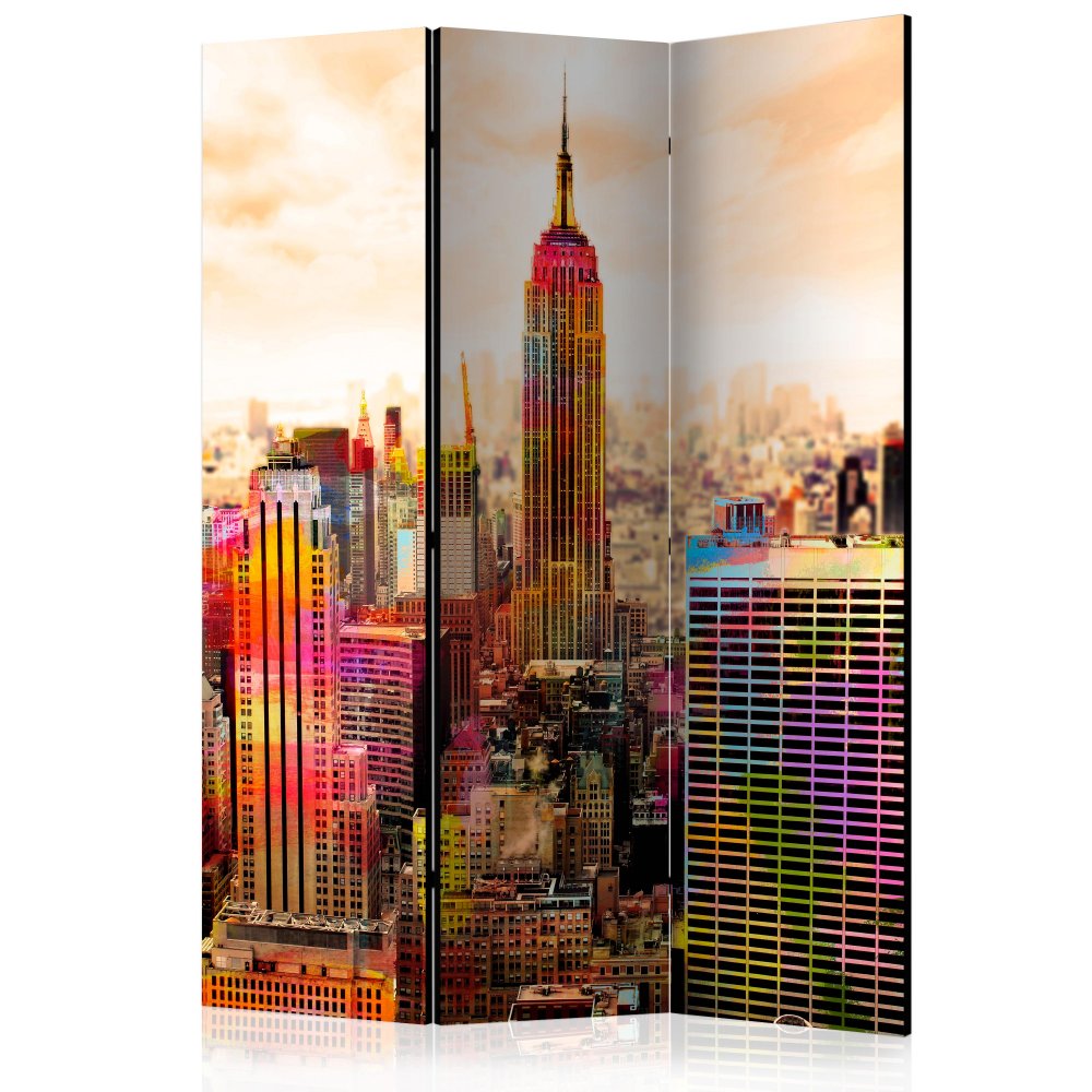 Levně Paraván Colors of New York City III Dekorhome 135x172 cm (3-dílný)