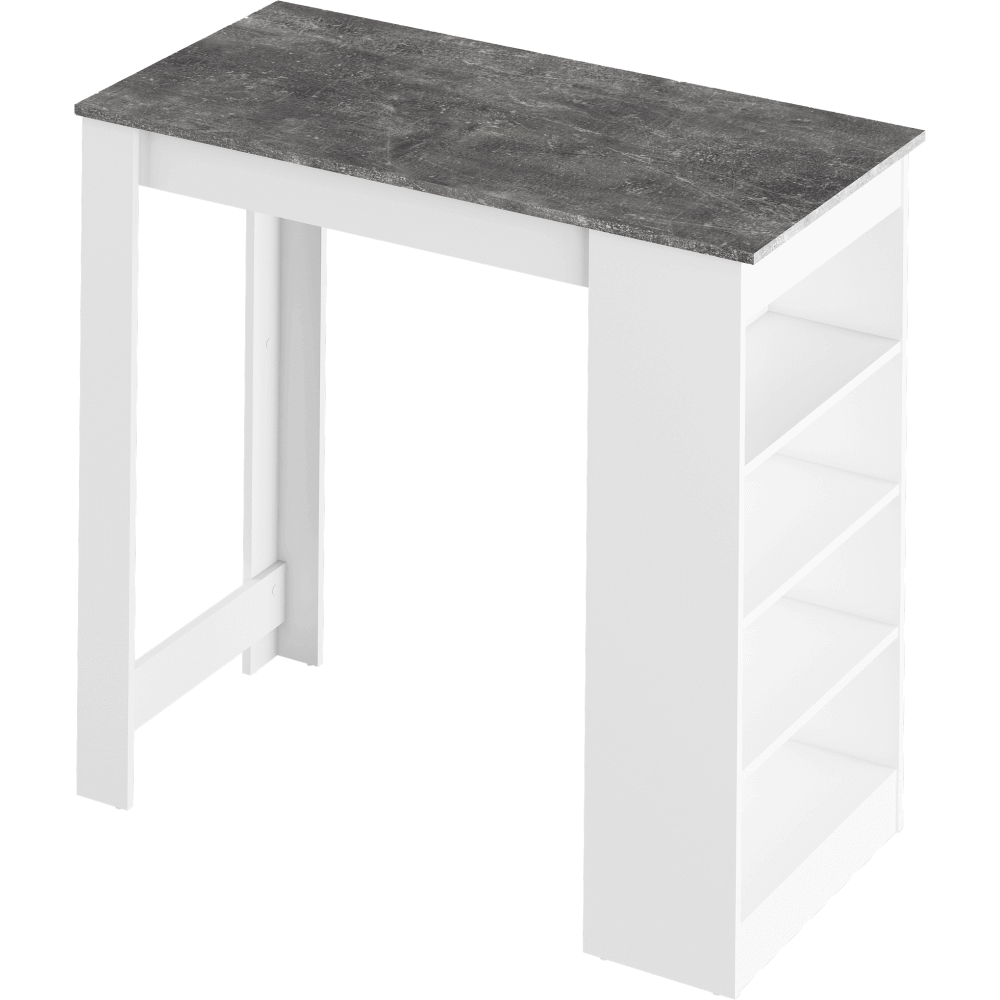 Barový stůl s regálem AUSTEN Tempo Kondela Bílá / beton