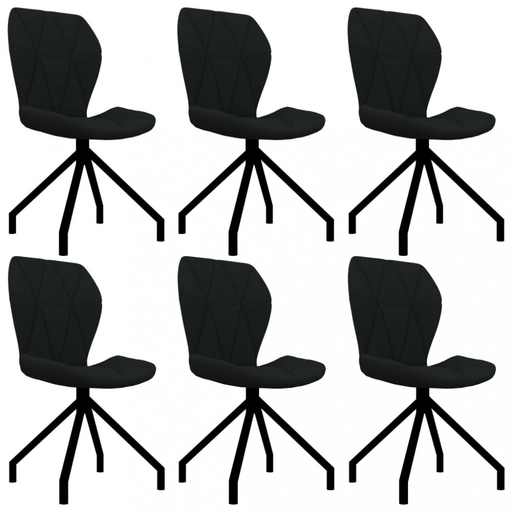Jídelní židle 6 ks umělá kůže Dekorhome Černá