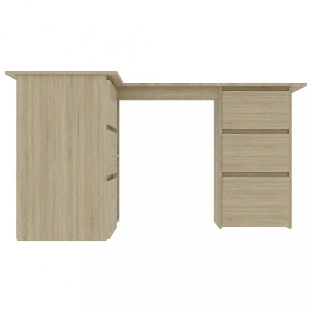 Rohový psací stůl se šuplíky 145x100 cm Dekorhome Bílá lesk