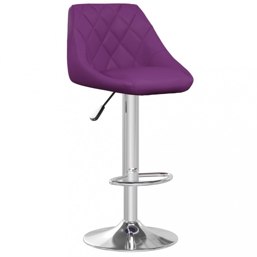 E-shop Barová stolička 2 ks umelá koža / chróm Dekorhome Fialová