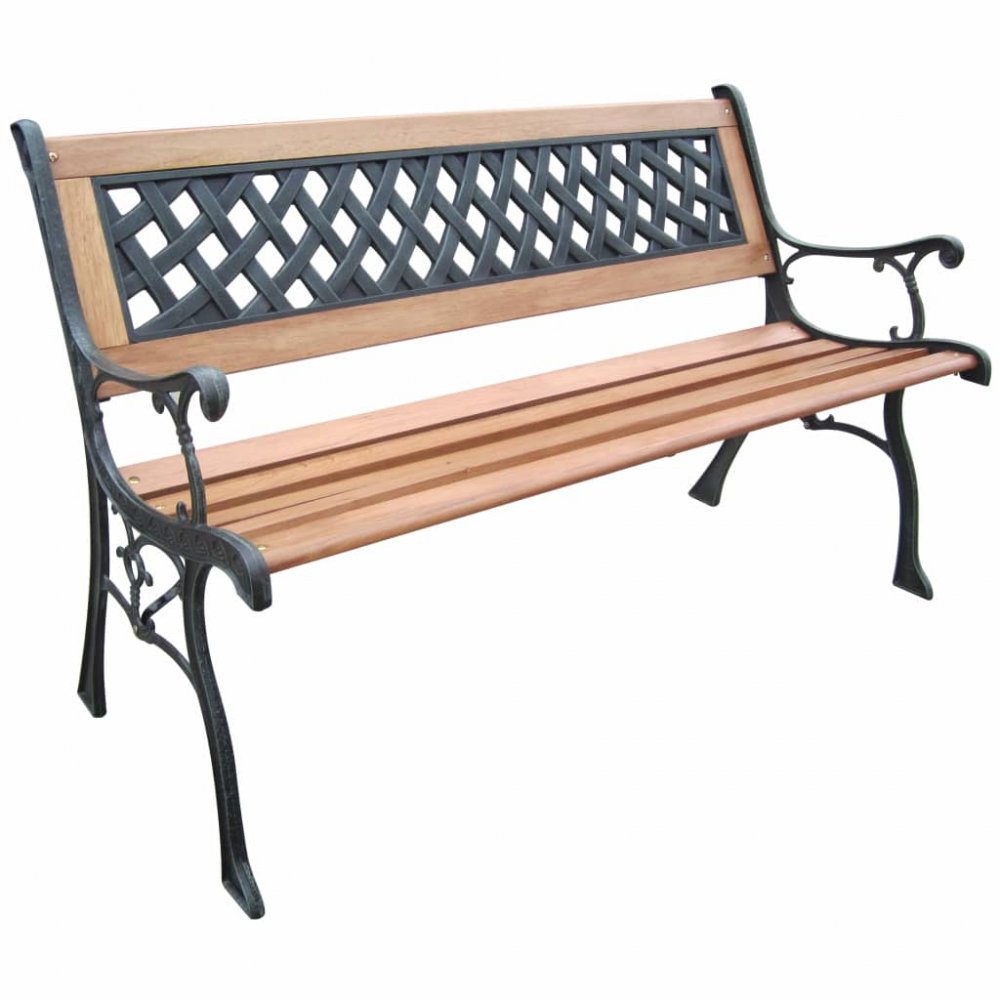 E-shop Záhradná lavička hnedá / čierna Dekorhome