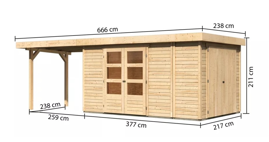 Dřevěný zahradní domek RETOLA 6 Lanitplast 636 cm