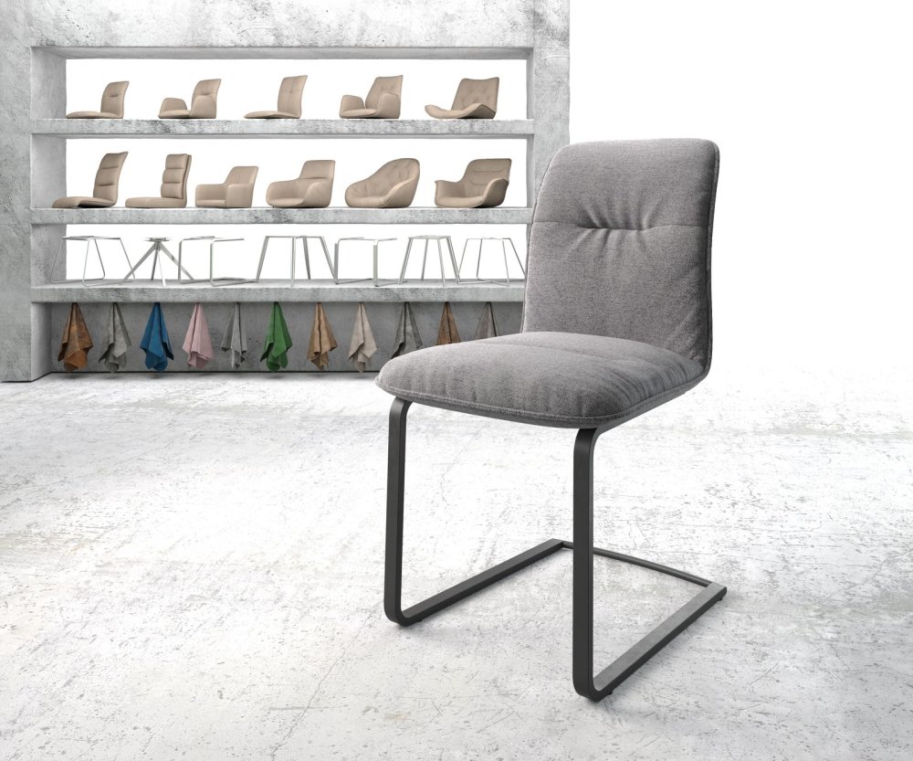 Jídelní židle Vinjo-Flex světle šedá strukturovaná tkanina