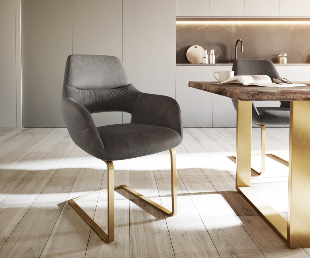 Jídelní židle Yago-Flex s područkami konzolová podnož plochá