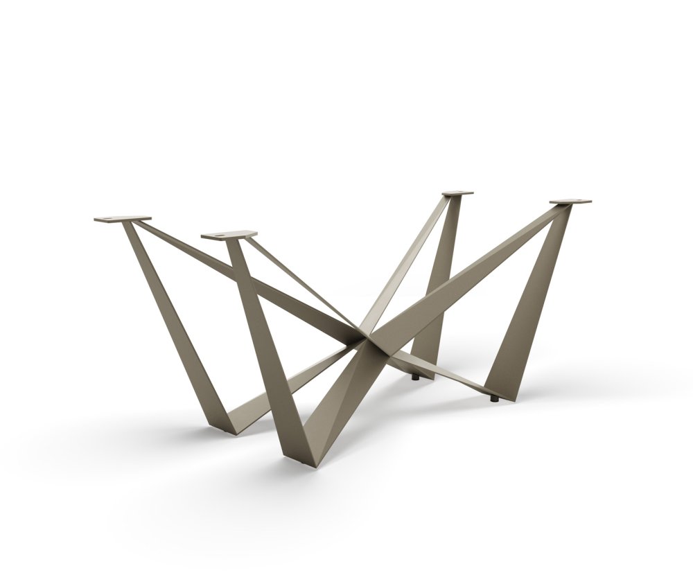 Podnož k jídelnímu stolu křížová podnož kovová titanová stolové