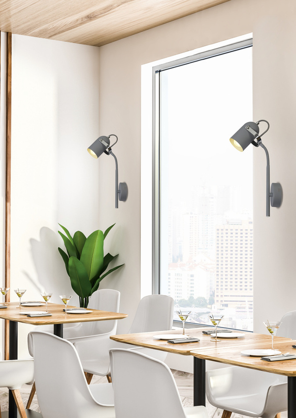 Nástenná lampa 1xE14 sivá 40cm ŠEDÁ