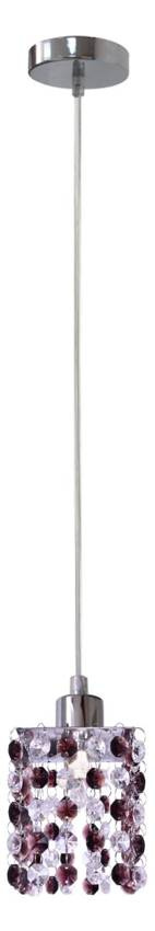 Závesná lampa chróm/bordové kryštály G9 Classic