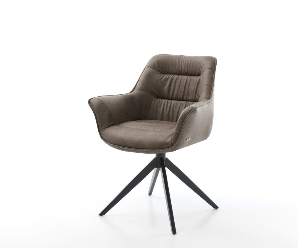 Jedálenská stolička Kaira-Flex taupe vintage krížová podnož široká