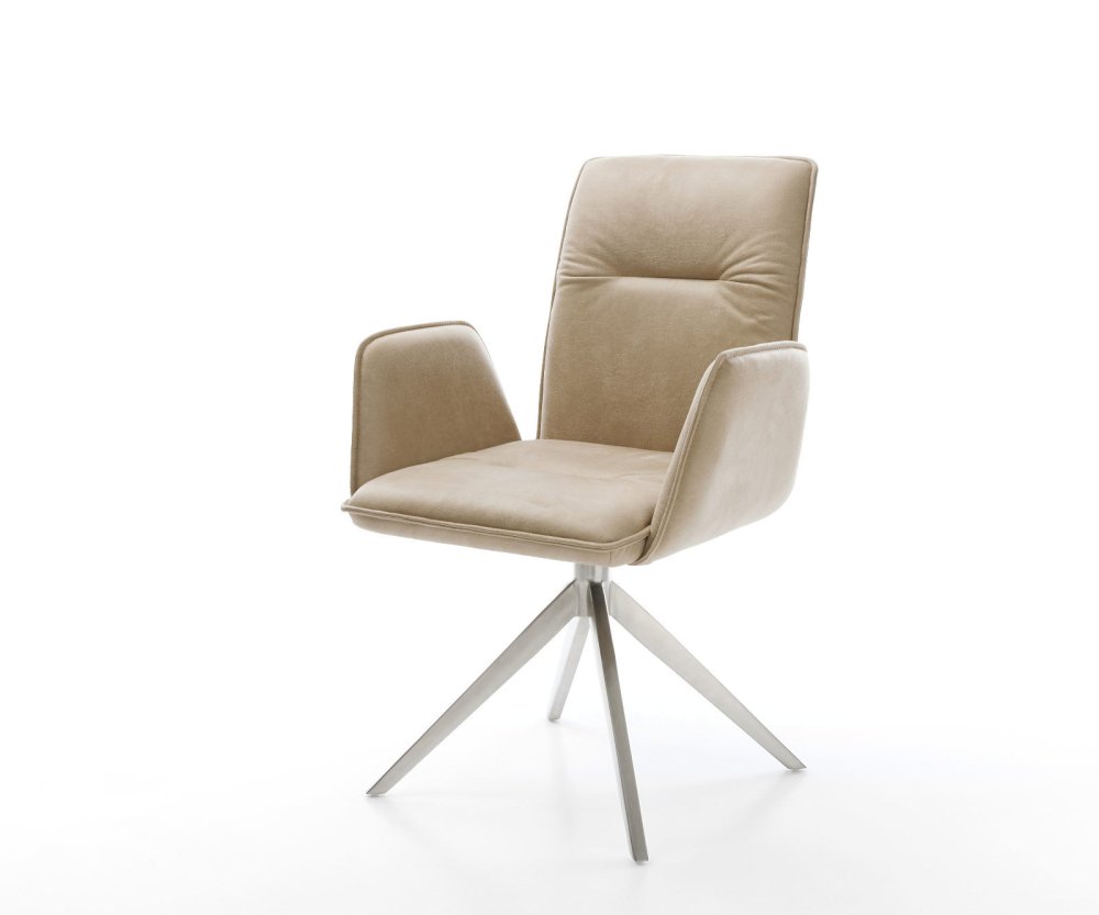 Otočná jedálenská stolička Vinja-Flex mikrovlákno béžová vintage