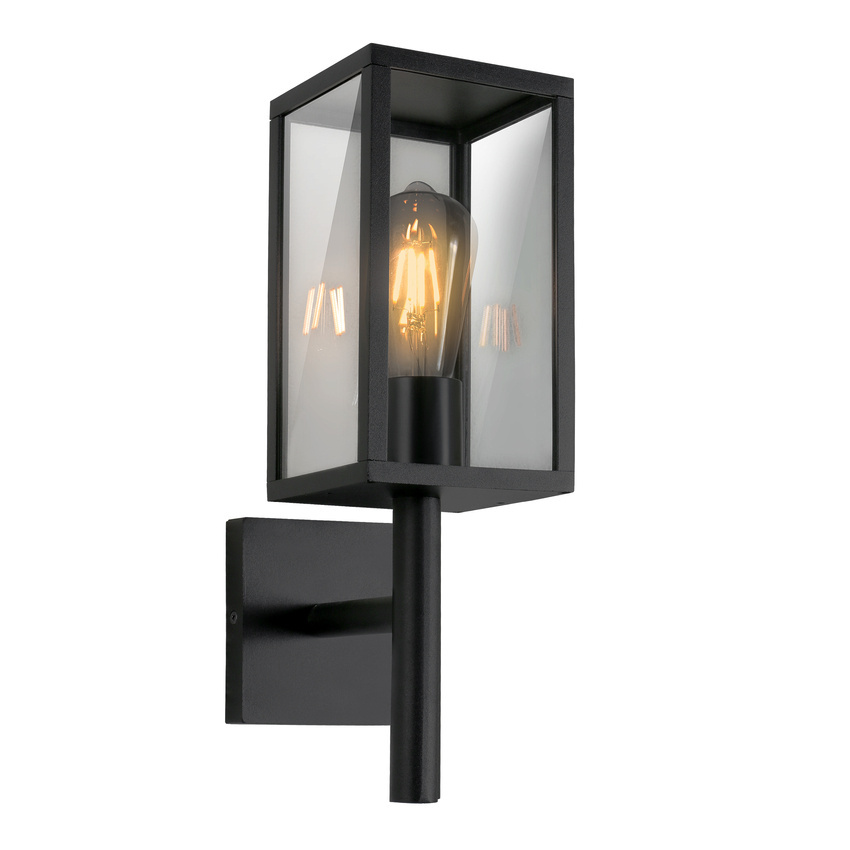 Záhradná lampa Hosta, nástenná lampa, 19x38cm, stĺpová, čierna, 1x60W, E27, IP44
