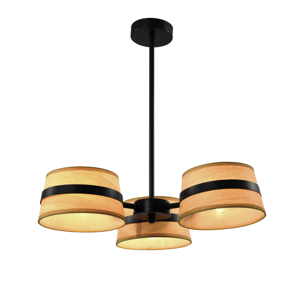 Stropná lampa Demy čierna 3x40W E14 žlté tienidlo