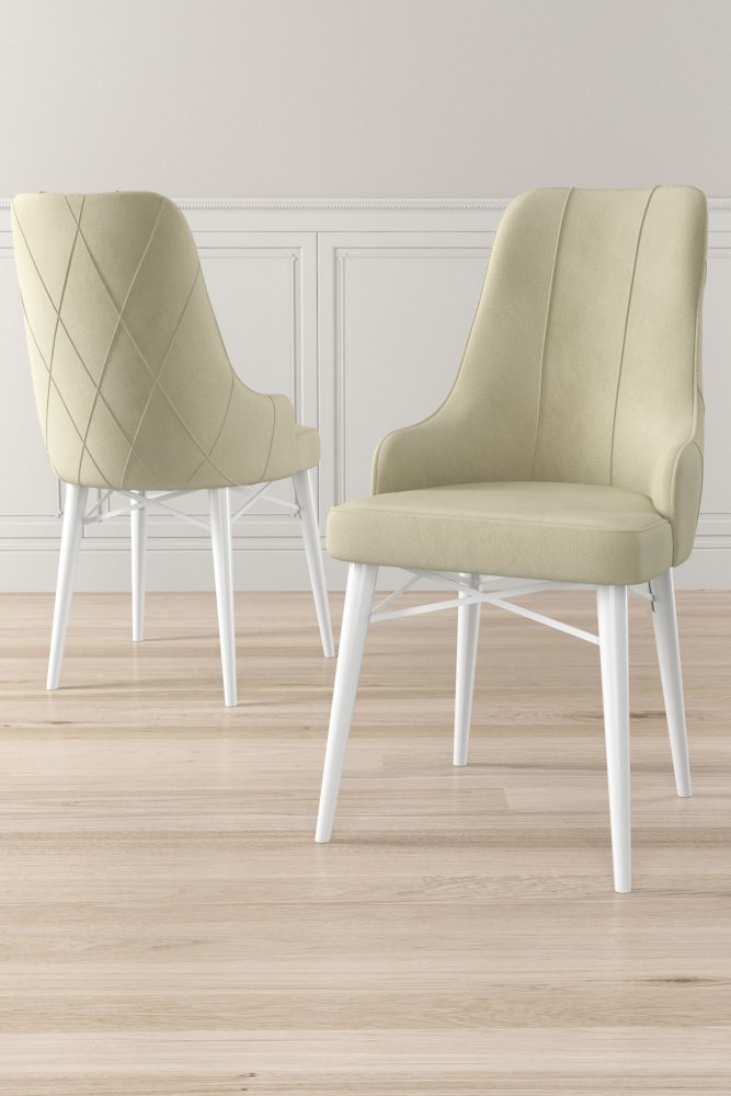 Sada židlí (2 kusy) Neta - Cream, White (obrázek 3)