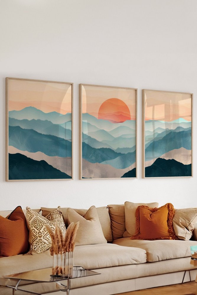 Dekoratívny rámovaný obraz (3 kusy) 3Dartsohoset132