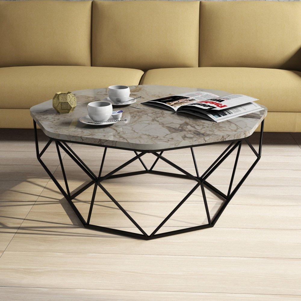 Konferenční stolek Diamond - White Marble (obrázek 5)