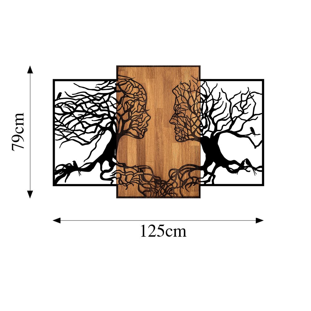 Dekorativní dřevěný doplněk na zeď Tree Love - 312 (obrázek 3)