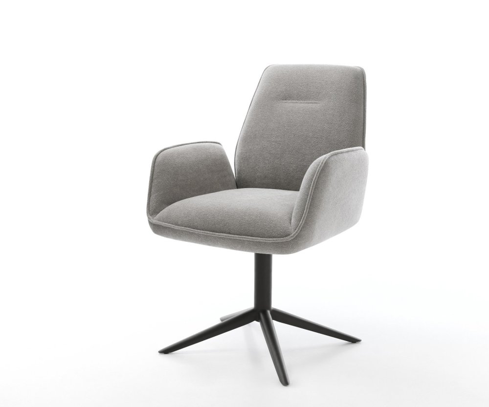 Jedálenská stolička Zoa-Flex štruktúrovaná látka mäkký sivá krížová