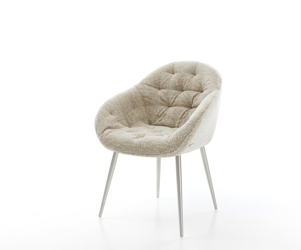 Jedálenská stolička Gaio-Flex tkanina mäkký béžová 4-nohá zúžená