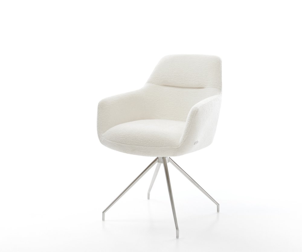 Jedálenská stolička Pejo-Flex bouclé mäkký béžová krížová podstava