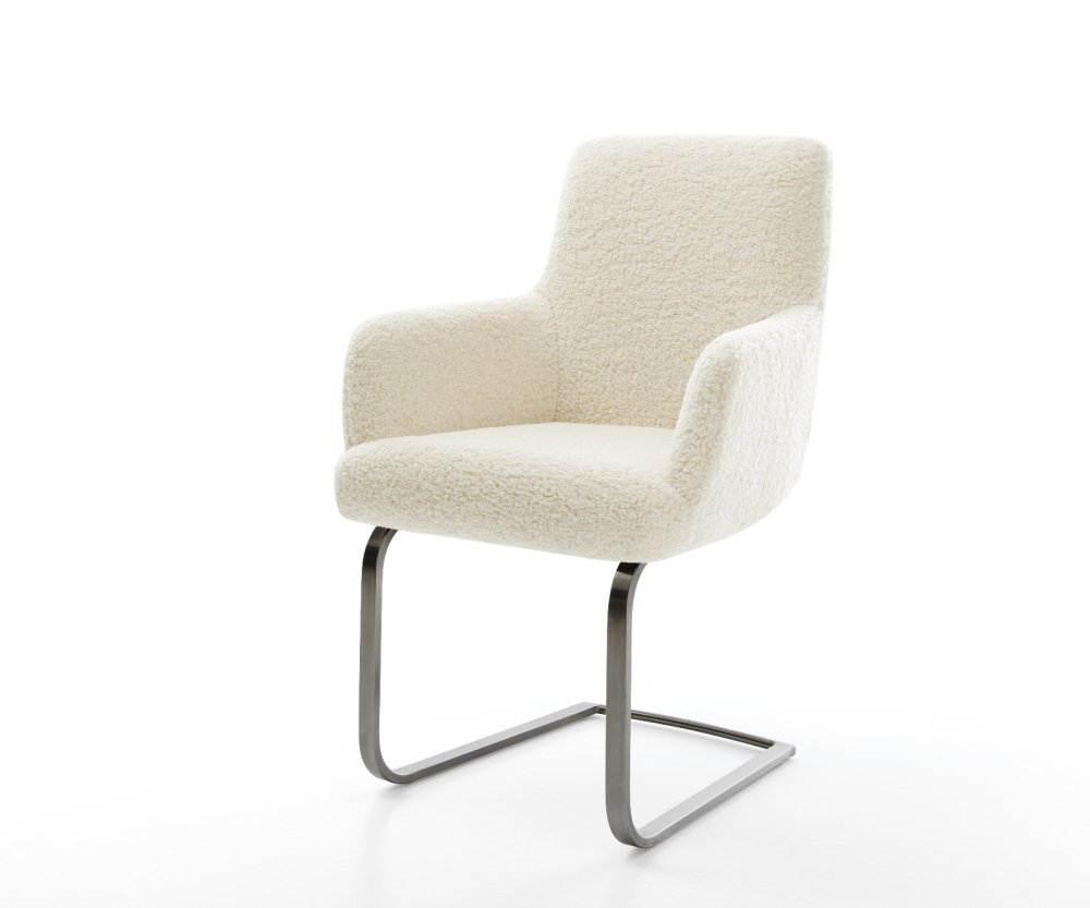 Konzolová jedálenská stolička Heira-Flex s opierkami teddy látka