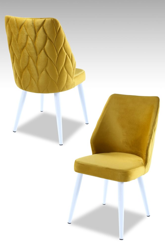 Súprava stoličiek (4 kusy) Pufi - Yellow, White