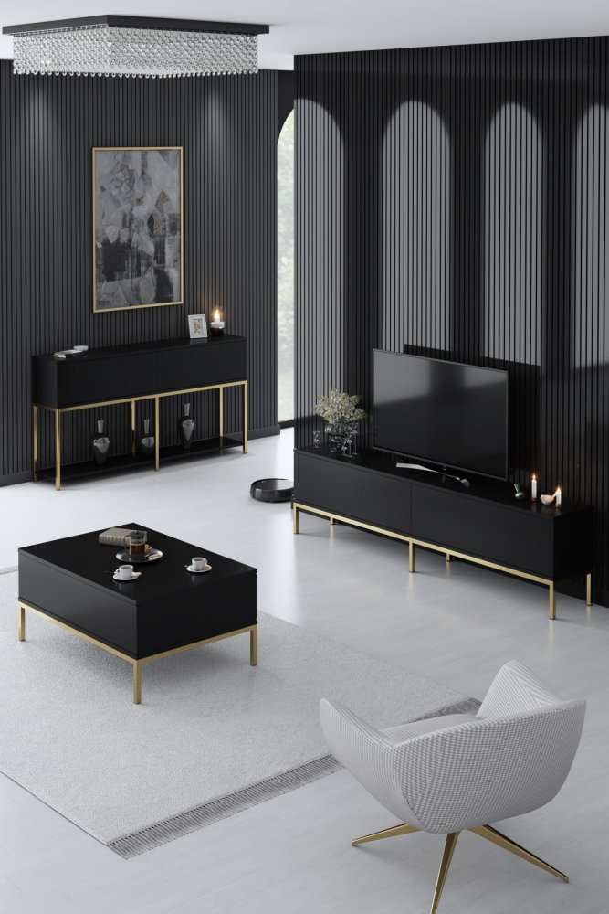 Living Room Furniture Set Lord - Black, Gold