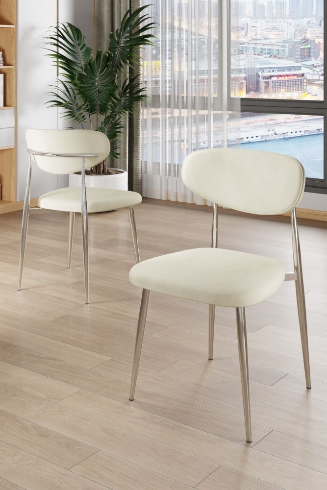 Súprava stoličiek (4 kusy) Vina - Cream, Chrome