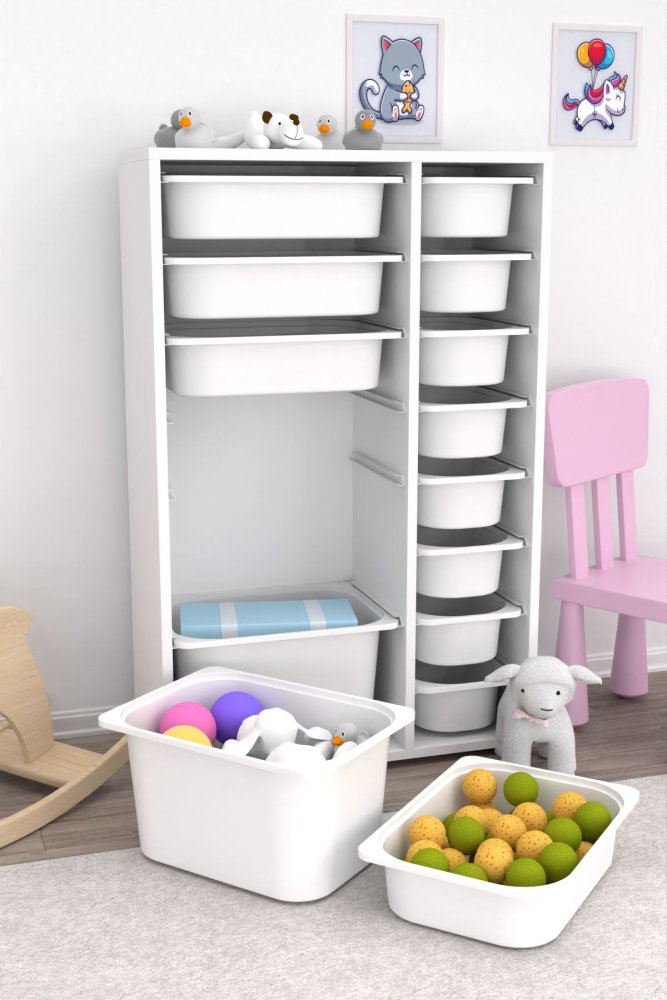 Viacúčelová skrinka Rine 2D4K8U - White