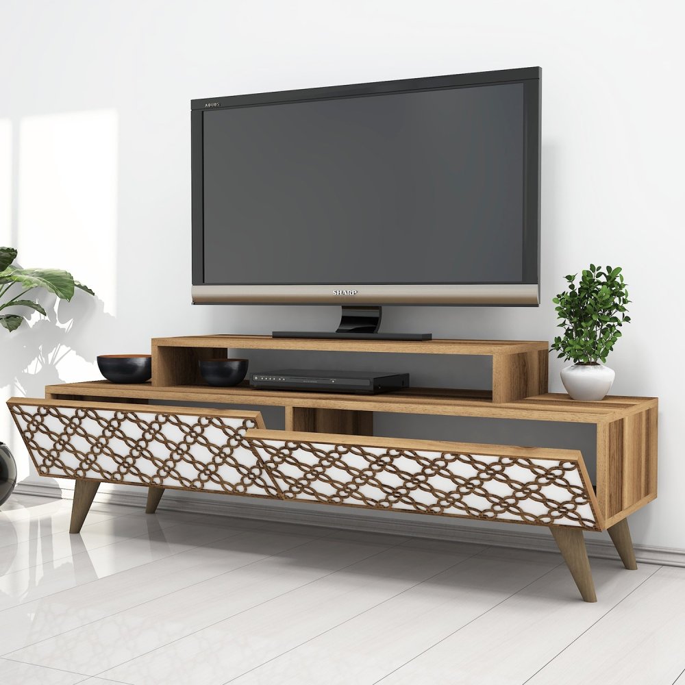 TV stolek City - Walnut, White (obrázek 5)