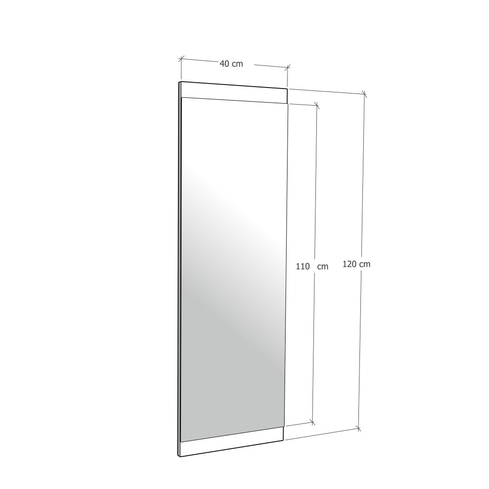 Zrcadlo Boy Aynası Dekoratif Basic Siyah 40x120 (obrázek 3)