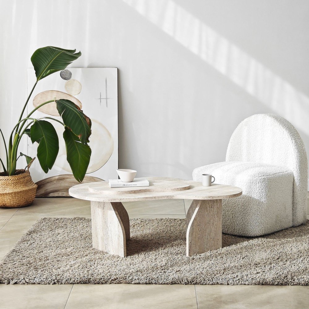 Konferenčný stolík Melted - Travertine