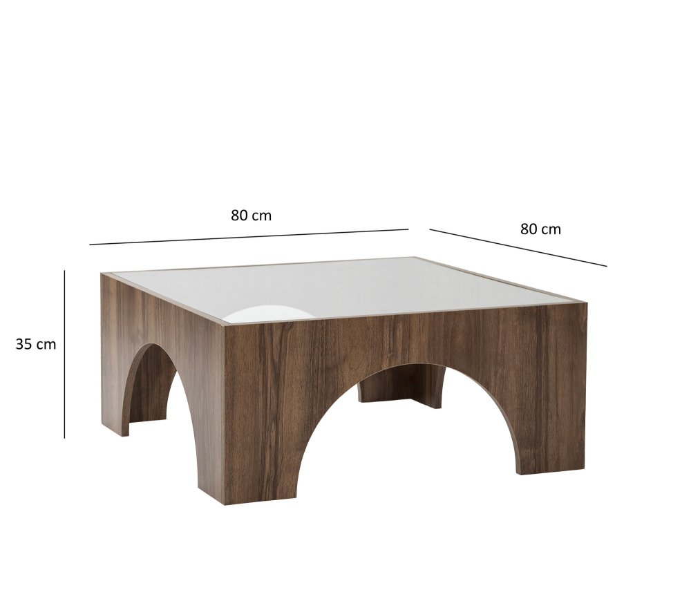 Konferenční stolek Seine - Transparent, Walnut (obrázek 5)