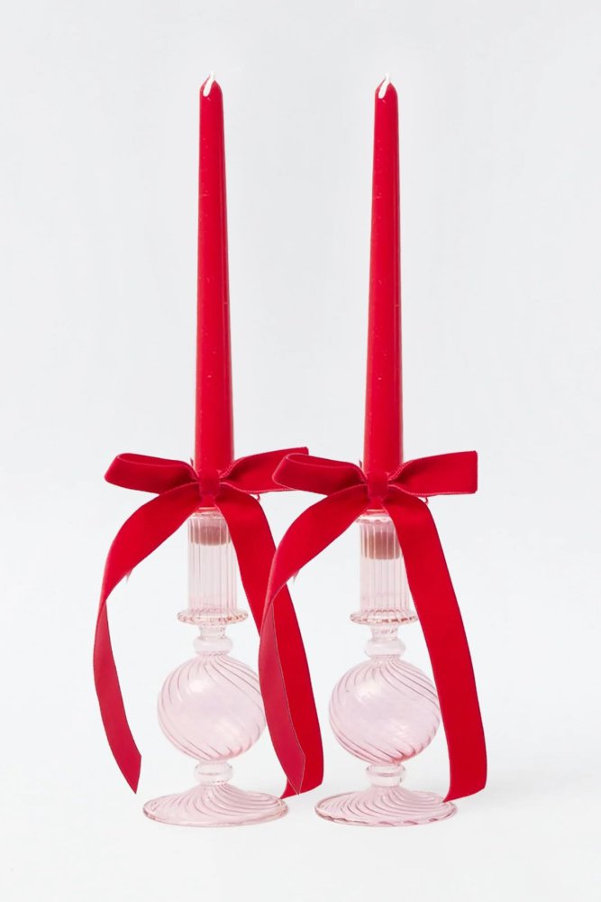 Súprava sviečok (2 kusy) Pastel 2 - Red