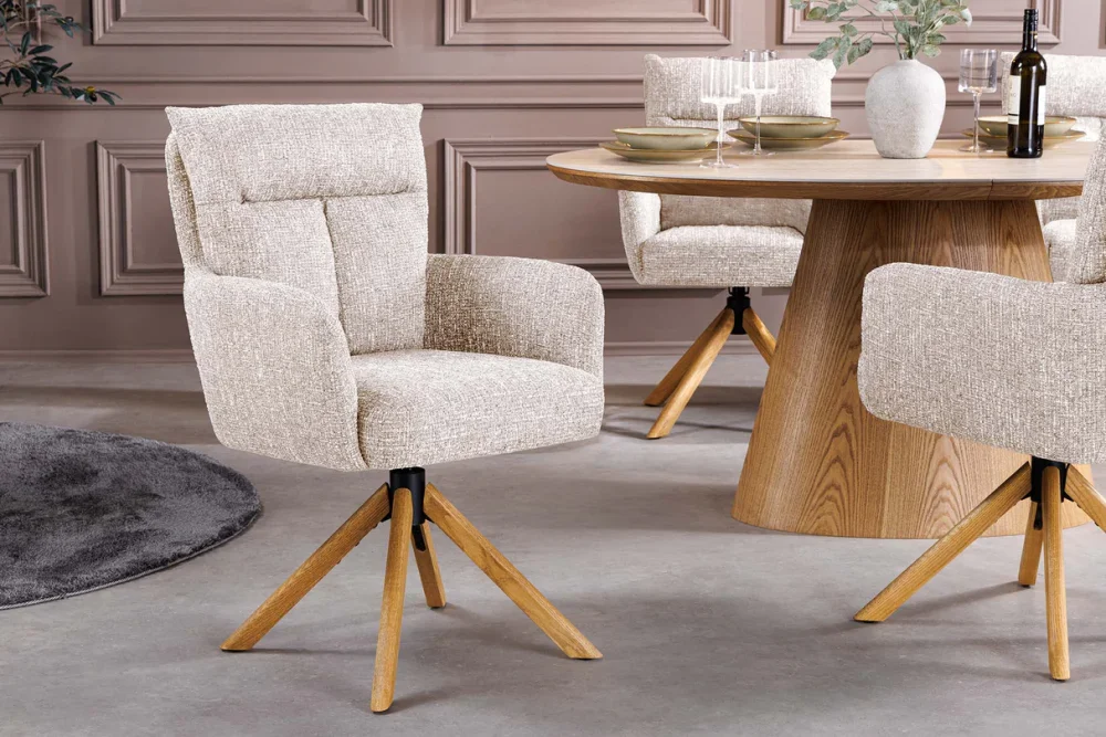 Otočné jedálenské kreslo 2 ks GYES Dekorhome